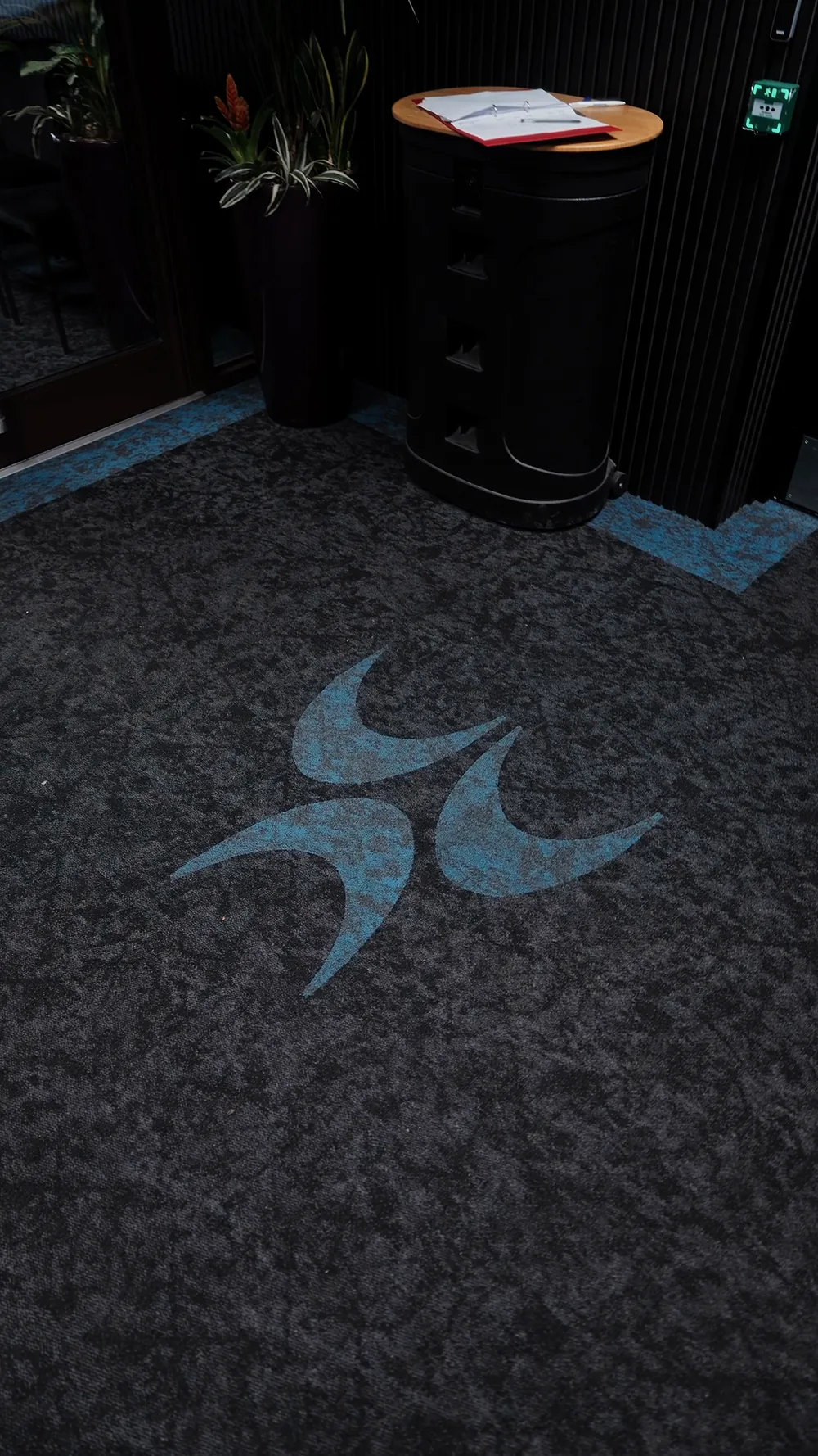 The Brighton Centre logo set into the floor at the VIP entrance