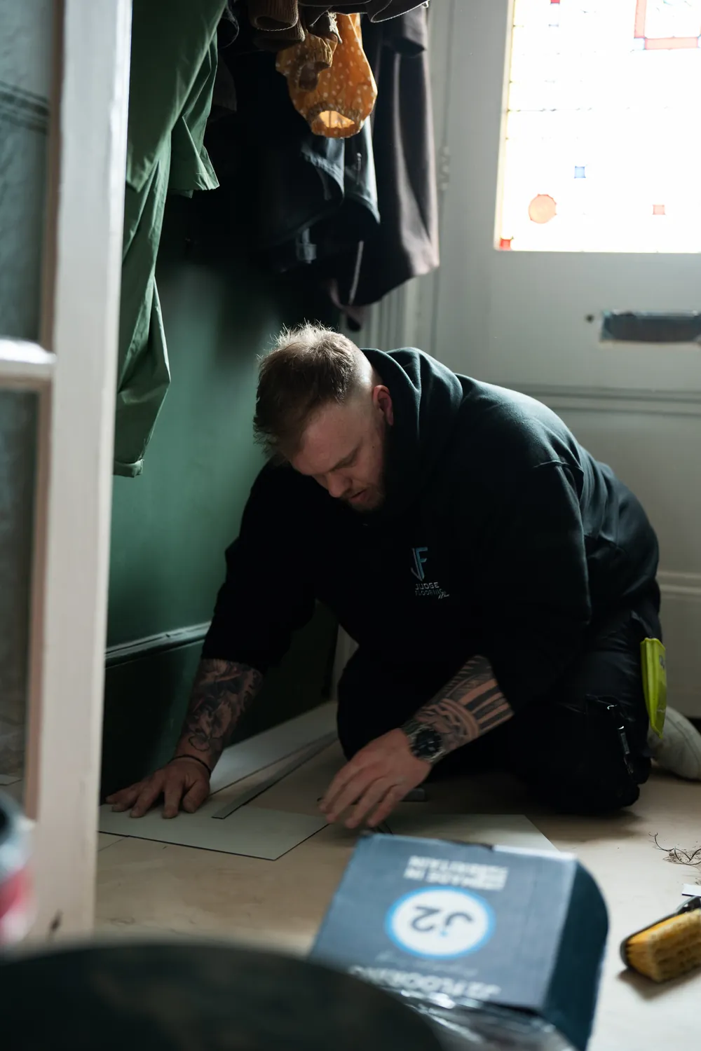 Steve fitting a floor
