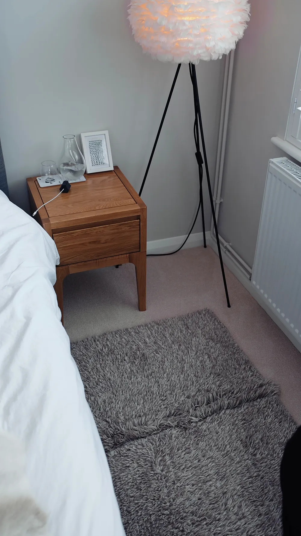 Grey carpet freshly fitted in a Brighton bedroom